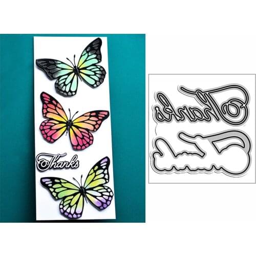 New Fancy Thanks Shadow Word 2021 Metal Cutting Dies for DIY Scrapbooking and Card Making Embossing Craft Decorative No Stamps