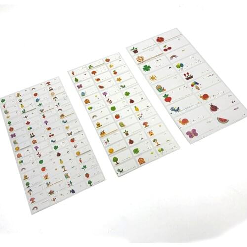 Cartoon Nature Pattern Blank Name Sticker Kids Personal Label DIY Waterproof Memo Pad Adhesive Writable Note Tag Stationery