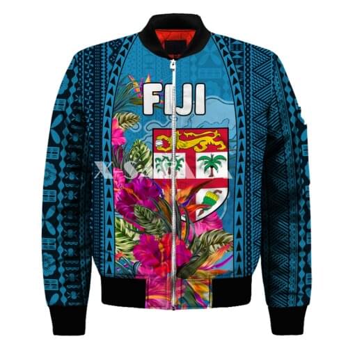 Mens Unisex 3D Bomber Jackets Fiji Polynesian Print Zipper Flight Jacket Casual Unisex Harajuku Women Streetwear Thick Coats-2