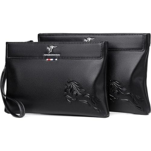 2021 New Fashion Mens Day Clutch Soft Envelop Bag Big Capacity Handbag Messenger Bag Male Travel Bag iPad Case
