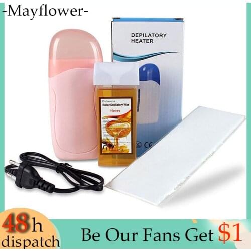 Hair Removal Set Wax Melting Machine Roller Depilatory Wax Removing Waxing Strips Hair Remove bWaxing Kits