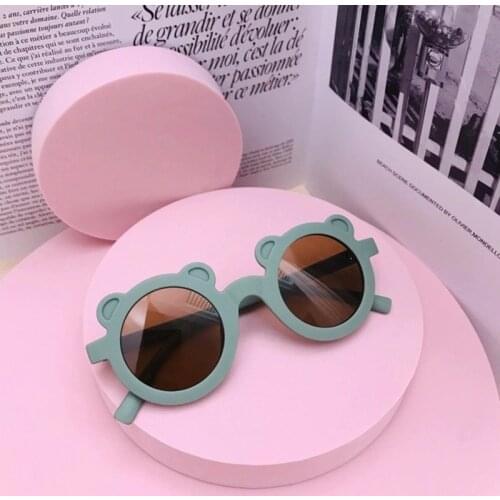 The New 2021 Cartoon Lovely Kids Sunglasses Baby Boy Eyeglasses Cute Shades Bear Shape Frame Girls Children Sun Glasses Vasos