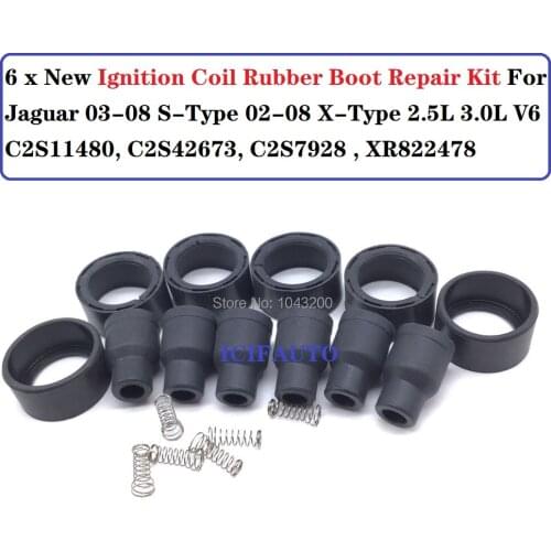 New Ignition Coil Rubber Kit For Jaguar 03-08 S-Type 02-08 X-Type 2.5L 3.0L V6 C2S11480, C2S42673, C2S7928 , XR822478