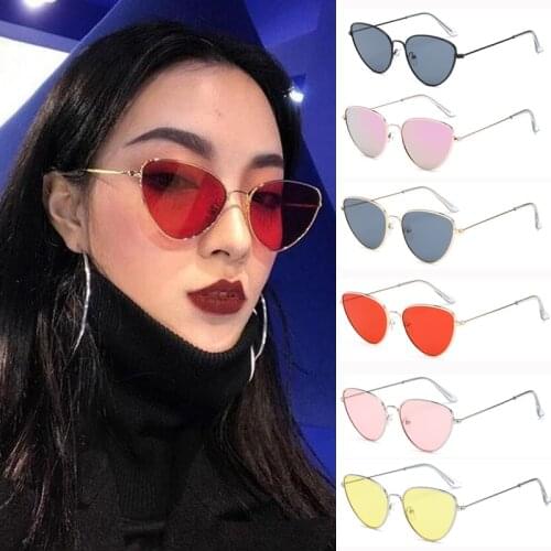 Sexy Small Vintage Cat Eye Sunglasses Women Vintage Red Black Sun Glasses Female Ladies Cateyes Sunglass 2021 Retro Glasses