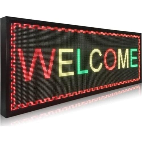 P10 Outdoor DIP / SMD 32X192dots 4scan Dual Color 201x41x9cm Led Scrolling Text Signboard 1R1G Display Screen