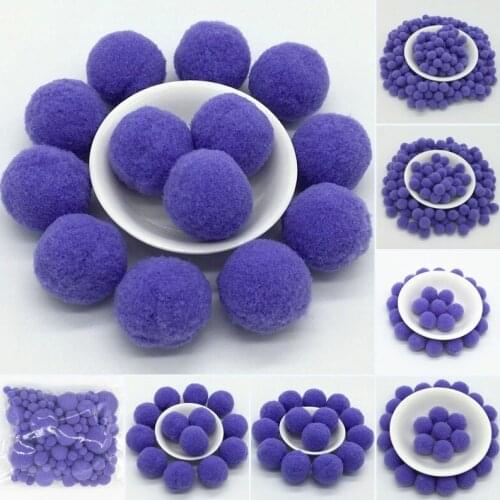 Purple Blue Pompoms 8/10/15/20/25/30mm Fur Plush Ball Craft DIY Soft Pompon Wedding Home Garment Sewing on Cloth Accessories 20g