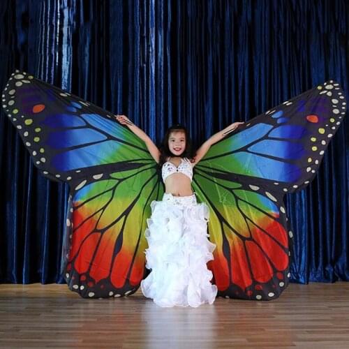 Stage Performance Props Kids Dancewear Fairy Cape Polyester Dance Isis Wing Chiffon Butterfly Wings for Children Belly Dance