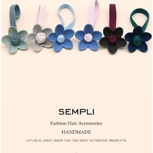 Sempli Colors Elastic Hair Bands Headbands Basic Lotus Petal High Elasticity Women Girls Flat Hairband Hair Rubber Accessories