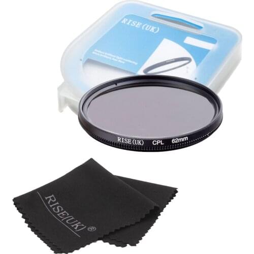 RISE(UK) 62mm Circular Polarizing CPL C-PL Filter Lens +case+gift For Canon NIKON Sony Olympus Camera HOT SALE