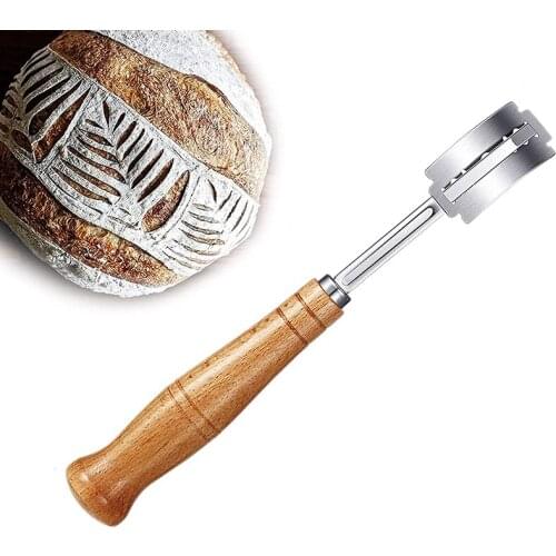 Specialty Bread Arc Curved Knife Wood Handle Replacement Blades Western Baguette Cutting French Toast Bagel Cutter