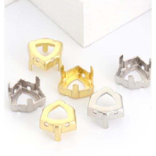 Rhinestones Claw Settings Golden Plating Thicken Copper Sewing On Crystal Strass Beads Base Hollow Out Rivoli Claws