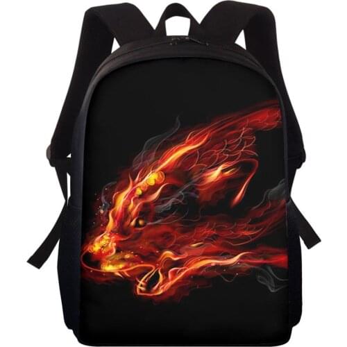 Ferocious wolf Custom pattern Printing School Backpack Kids School BagsChildren School Bag Set Girls Boys Shoulder Bookbag