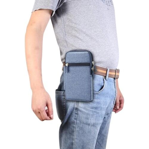 Sumkeymi 6.9" Single Grid Denim Universal Bag for Huawei P40 Lite Pro Mate 30 Climbing Waist Bag for Honor Nova 5i Phone Pouch