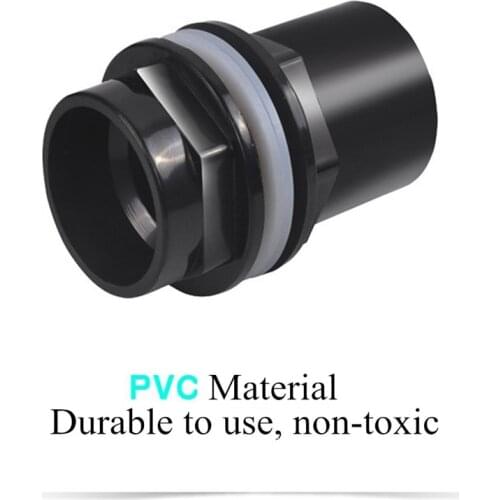 20/25/32/40/50mm Black Aquarium Connector PVC Waterproof Pipe Butt Fish Tank Straight Fitting Joint Fish Tank Tools Accessory