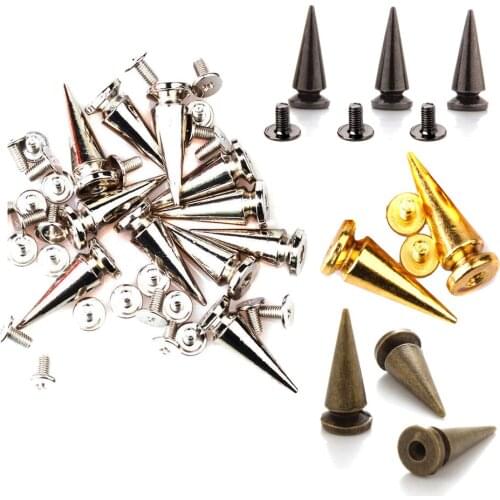 100pcs 10*25mm Tree Rivet Studs Spots Cone Nailhead Punk Spikes Fit Leather Craft Bags Bracelet Clothing Shoes Collars DIY
