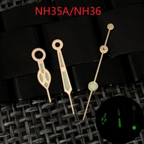 Green Luminous Fit For SKX007/SBBN NH35A/NH36A Movement Watch Hands Parts Green Watch Pointers Spare Parts
