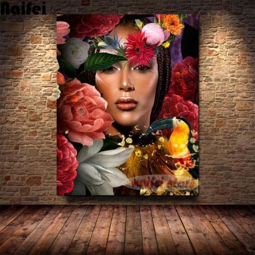 Woman Surrounded By Flowers full square diamond 5D DIY Diamond art 3D Diamond painting cross stitch diamond mosaic home decor