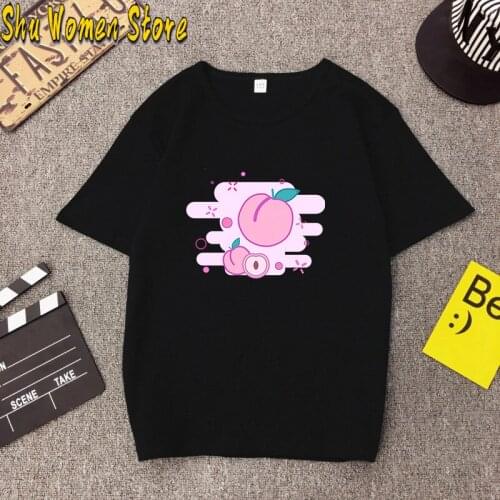 2021 Spring Summer Women Cartoon T-shirt Graphic Peach Print Short Sleeve Tees Multi-design harajuku Tops y2k tops grunge