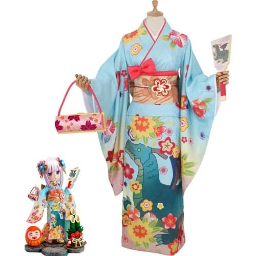 Anime Miss Kobayashis Dragon Maid Kanna Kamui Cosplay Costumes Women Cute Kimono Halloween Carnival Uniforms Custom Made