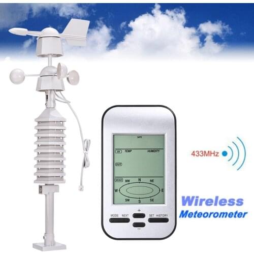 1PC Wireless 433mhz Weather Station Outdoor And Indoor Wind Speed Direction Sensor Thermometer Hygrometer