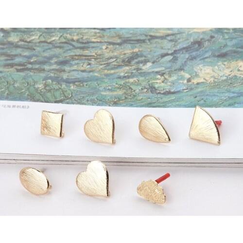 10pcs DIY Love Heart Stud Earring Settinga Cloud Earring Connectors Waterdrop Earrings Back for Jewelry Making Accessories