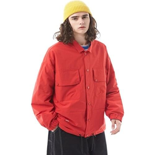 2021 Hot Sale Back Printed Vintage Solid Turn-Down Collar Mens Thin Jackets Fashionable Casual Bomber Jacket Street Wear