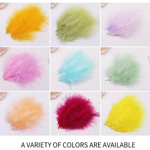 50Pcs/Lot 10-18cm Colored Natural Turkey Fluffy Feather DIY Decorations Handicraft Accessories Of Wedding Dress Party