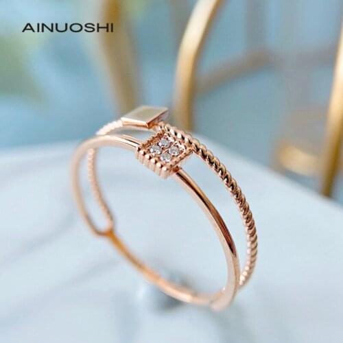 AINUOSHI Rings With Diamonds