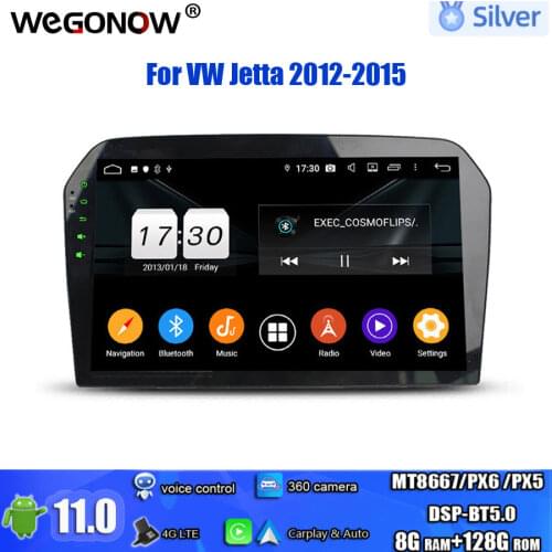 PX6 IPS Android 10.0 4GB RAM 8 Core 64GB ROM Car multimedia Player GPS map RDS Radio wifi Bluetooth5.0 For VW Jetta 2012-2015
