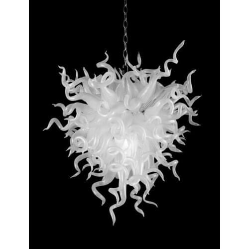 Free shipping Milky White Mouth Blown Murano Glass Chandelier Lamp for Home Wedding Party Lobby Decoration