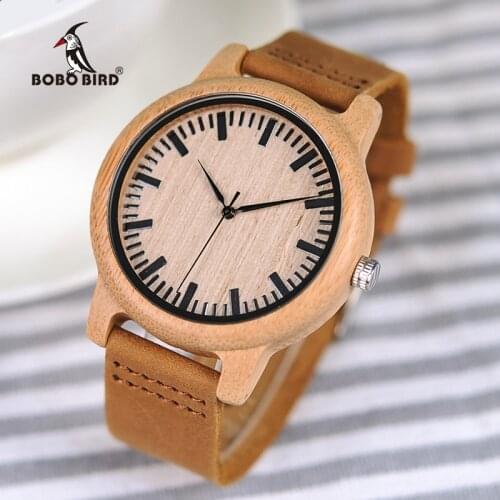 BOBO BIRD Bamboo Watches For Men and Women Relogio Masculino Quartz Wristwatches Gifts C-A16 Drop Shipping