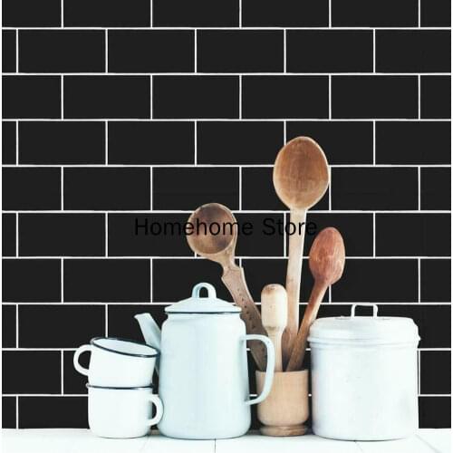 Black Brick Wall Sticker Decor Home Self-adhesive Waterproof Wallpaper Vinyl Peel and Stick Contact Paper For Wall Decor