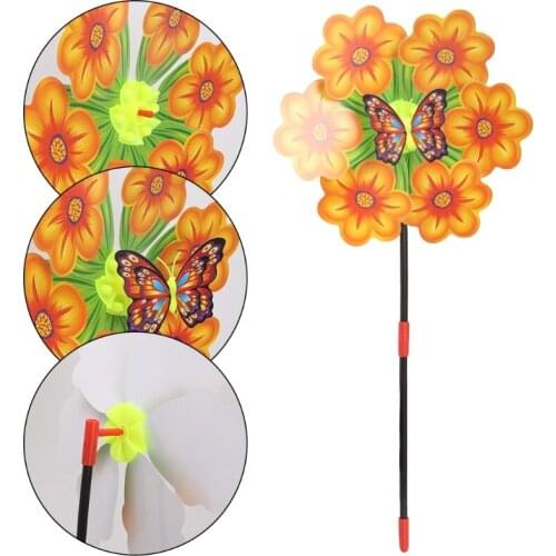 Flower Windmill Wind Spinner Pinwheels Home Garden Yard Decoration Kids Toys New