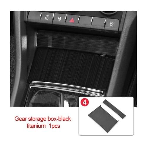 For Skoda Kodiaq ABS chrome Gear storage box-black silver titanium 1pc