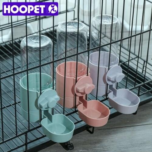 HOOPET Dog Hanging Bottle Plastic Hamster Drinker Pet Water Food Feeder Guinea Rabbit Automatic Drinking Fountain Cat Bowl