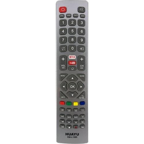 HUAYU KL RM-L1589 SHARP AQUOS NETFLIX-YOUTUBE KEY LED UNIVERSAL CONTROL