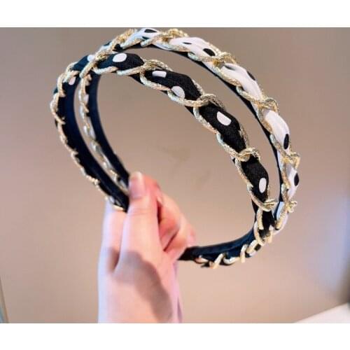 Korean version of retro simple fashion personality metal chain headband small fragrance temperament hairpin jewelry headband