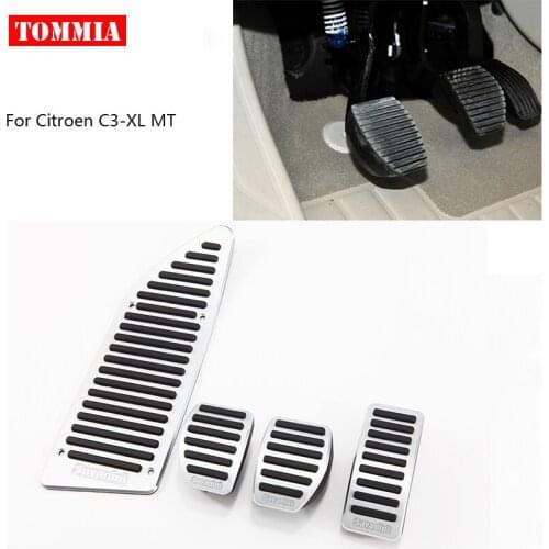 Tommia Pedal Cover Fuel Gas Brake Foot Rest Housing No Drilling For Citroen C3-XR AT MT 2015-2016 Car-styling