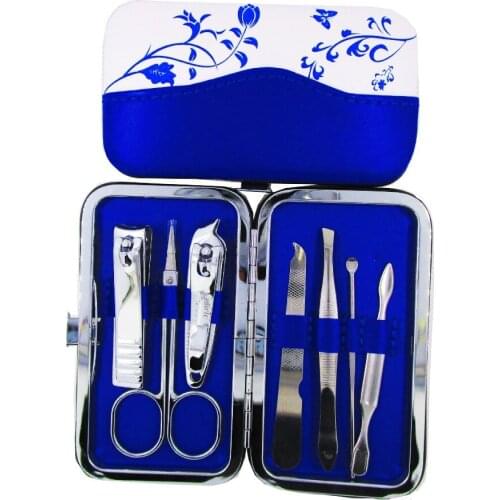 Xinleyong 7Pcs/Set Stainless Steel Nail Manicure Set Health Beauty Care Tool Nail Clippers Scissor Cuticle Trimmer Nail Tools