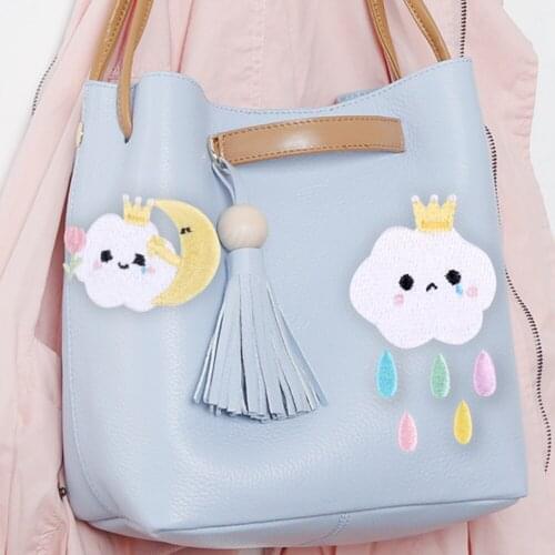 Maxsin High Quality lovely cartoon moon cloud Patches for child Bag Jeans Iron On beautiful Patches for Clothes