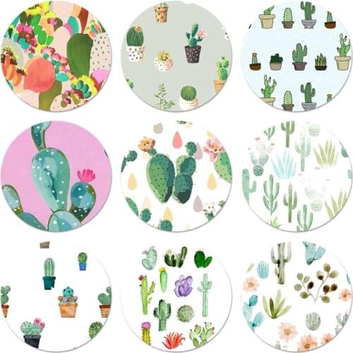 58mm Luxury Plants Cactus Lovely Cactus Icons Pins Badge Decoration Brooches Metal Badges For Backpack Decoration