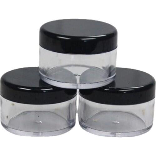 30g 30ml/1oz Refillable Plastic Screw Cap Lid with Clear Base Empty Cosmetic Jar for Nail Powder Bottle Eye Shadow Container