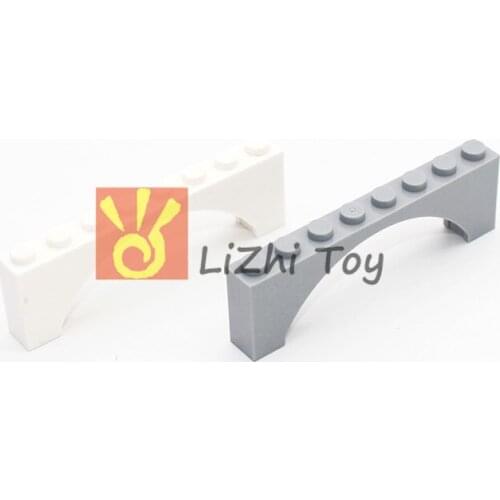 MOC Bricks 16577 Brick Arch 1 x 8 x 2 Raised Arch DIY Enlighten Block Bricks Compatible with Assembles Particles