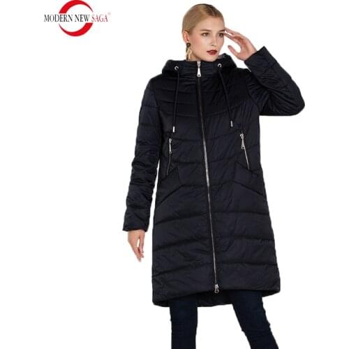 MODERN NEW SAGA 2020 Autumn Women Long Jacket Warm Cotton Padded Coat Women Parka Overcoat Female Ladies Coats Plus Size Outwear