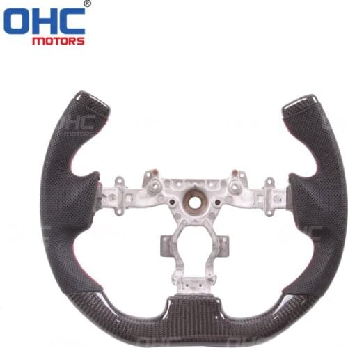 Real Carbon Fiber steering wheel for GT-R R35 Sky-line Flat Bottom Pilot Shape