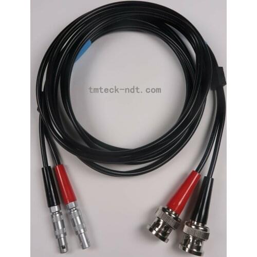 NDT, Equality Lemo00 to BNC Dual Industrial coaxial cables RG174 ultrasonic cable for flaw detector