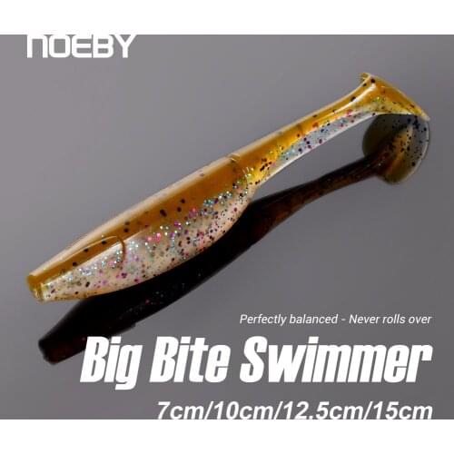 NOEBY S8019 Fishing Lure Silicone Soft Artificial Bait for Bass Pike 7cm-2.8g 10cm-9.0g 12.5cm-15g 15cm-27g 4pcs/6pcs