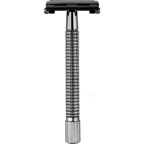 New Long Handle Safety Razor Chrome Brass Face Double Edge Manual Shaver Men Shaving