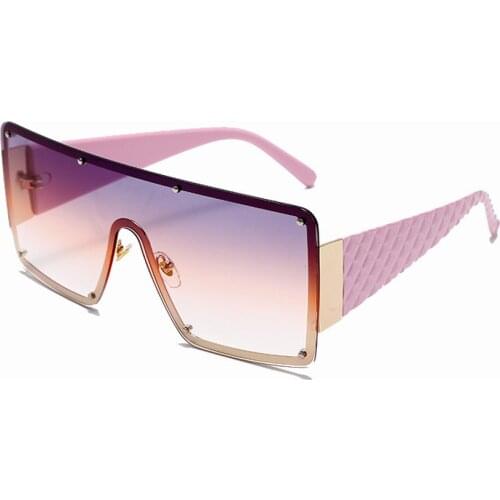 New Oversized Flat Top Square Sunglasses Women 2020 Celebrity Designer Gradient Glasses Men Brand One-piece Gafas De Sol Mujer