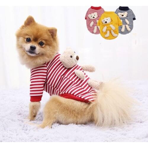 Pet Dog Clothes Cartoon Bear Winter Warm Clothing For Small Dogs Pet Clothing Coat Chihuahua Crochet Jersey Perro Pet Clothes